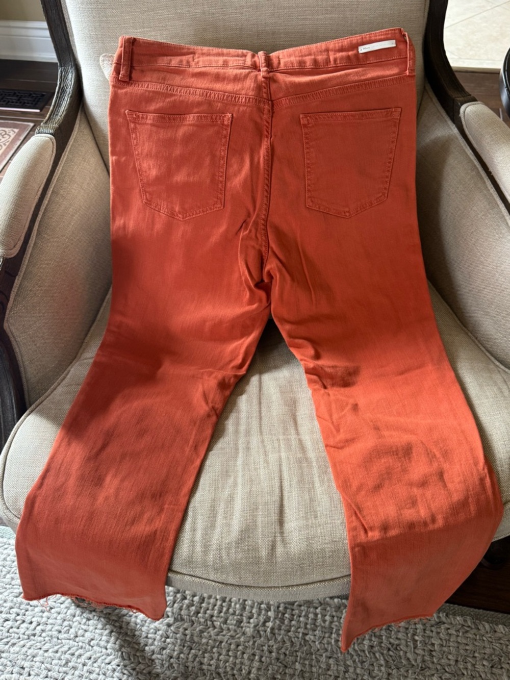 Anthropologie Rust Orange Cropped Ankle Jeans